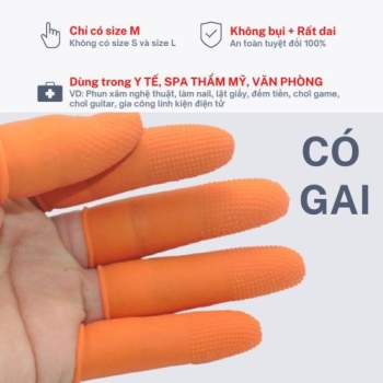 Bao ngón tay cao su chống tĩnh điện sần cam