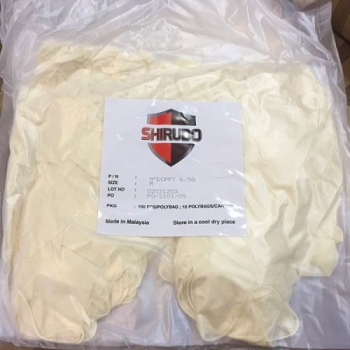 Găng tay Latex Shirudo Không Bột 9inch/12inch – Phòng Sạch