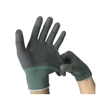 Găng tay Xám phủ PU ngón – Phòng Sạch